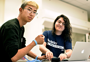 photo of two students in the lab