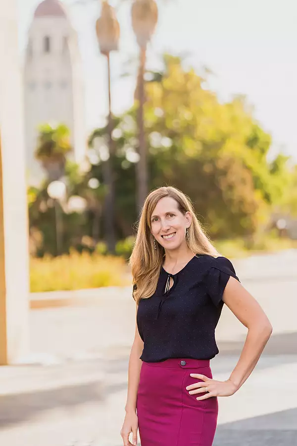 photo of Dione on campus at Stanford
