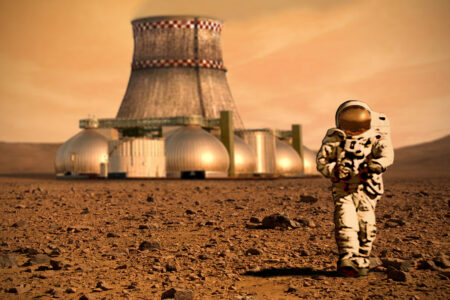 artists impression of nuclear power on Mars